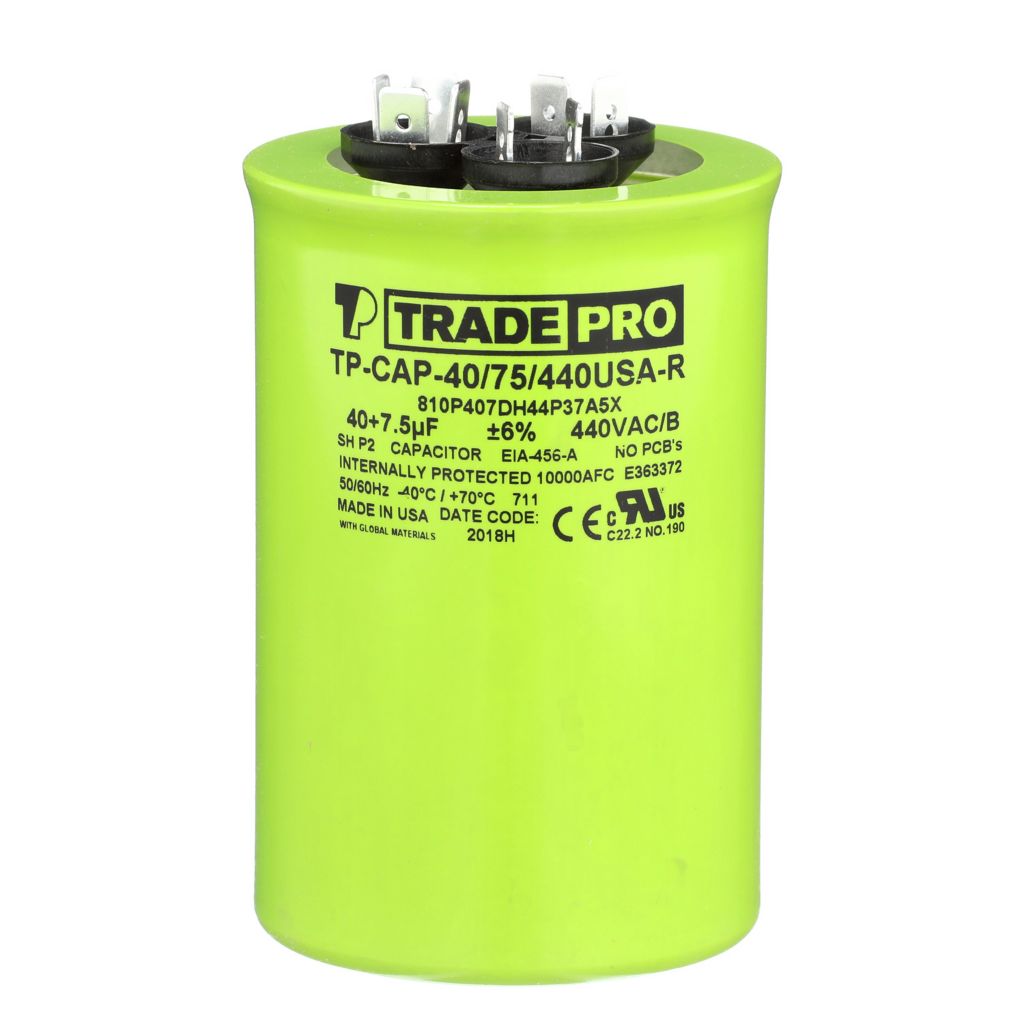 TP-CAP-40/7.5/440USA-R - Round Dual Run Capacitor 40+ 7.5 MFD 440 