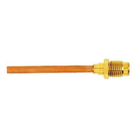 TP-8403 - 1/4″ Male Flare Access Fitting with 3/16″ Copper Tube Extension, TP-2245 Brass Cap and Valve Core