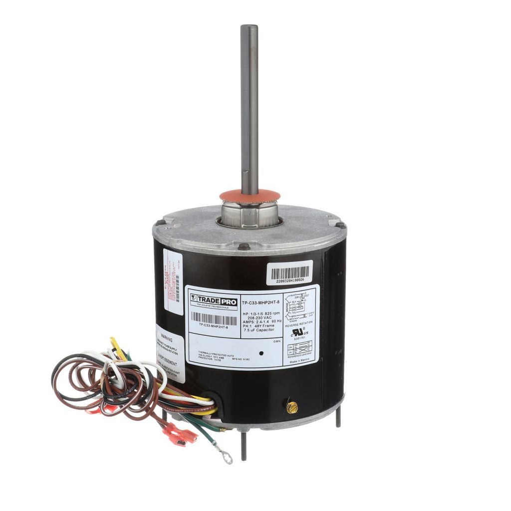 TP-C33-MHP2HT-8 - Condenser Fan Motor 1/3 - 1/6 Multi-Horsepower 70°C Hi-Temp 825 RPM 230v