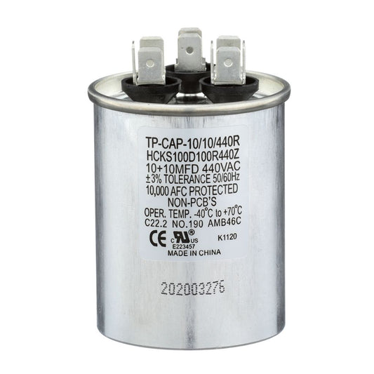 TP-CAP-10/10/440R - Round Run Capacitor 10+10 MFD 440 VAC