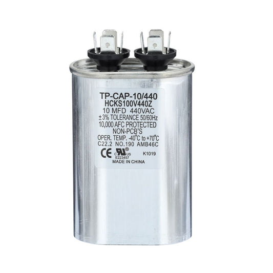 TP-CAP-10/440 - Oval Run Capacitor 10 MFD 440 VAC