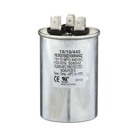 TP-CAP-15/10/440R - Round Run Capacitor 15+10 MFD 440 VAC