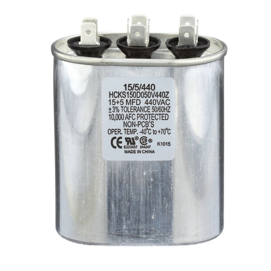 TP-CAP-15/5/440 - Oval Run Capacitor 15+5 MFD 440 VAC