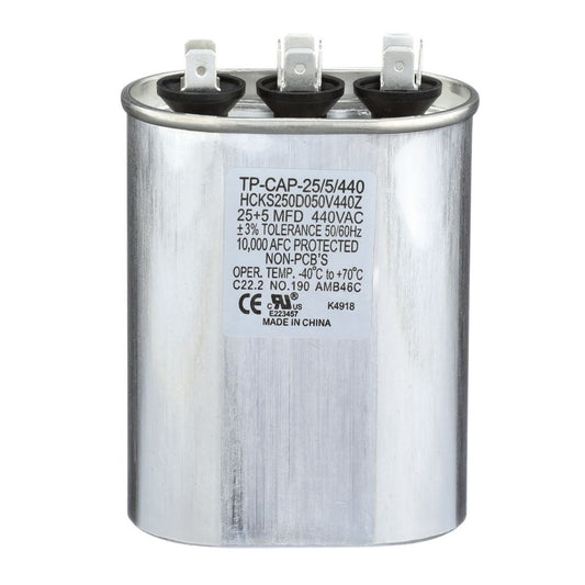 TP-CAP-25/5/440 - Oval Run Capacitor 25+5 MFD 440 VAC