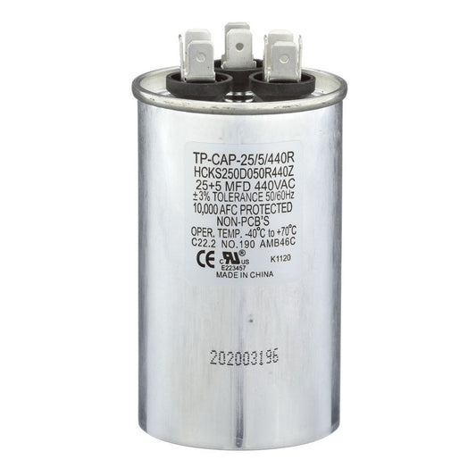 TP-CAP-25/5/440R - Round Run Capacitor 25+5 MFD 440 VAC