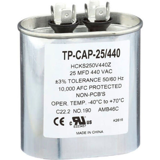 TP-CAP-25/440 - Oval Run Capacitor 25 MFD 440 VAC