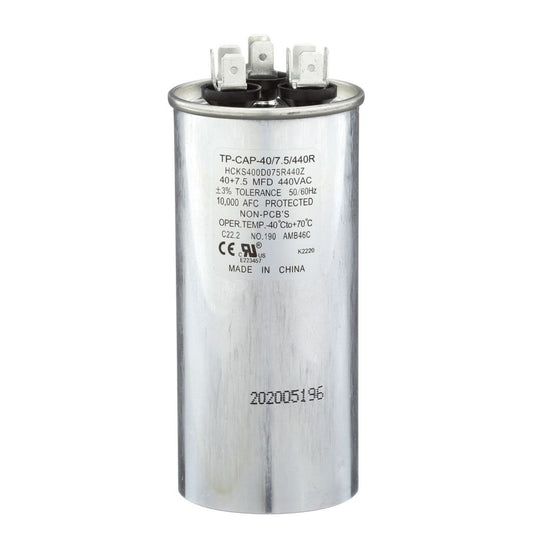 TP-CAP-40/7.5/440R - Round Run Capacitor 40+7.5 MFD 440 VAC