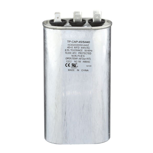 TP-CAP-45/5/440 - Oval Run Capacitor 45+5 MFD 440 VAC