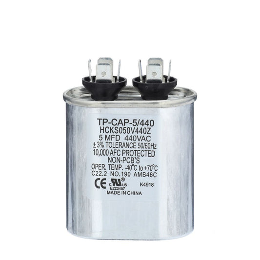 TP-CAP-5/440 - Oval Run Capacitor 5 MFD 440 VAC