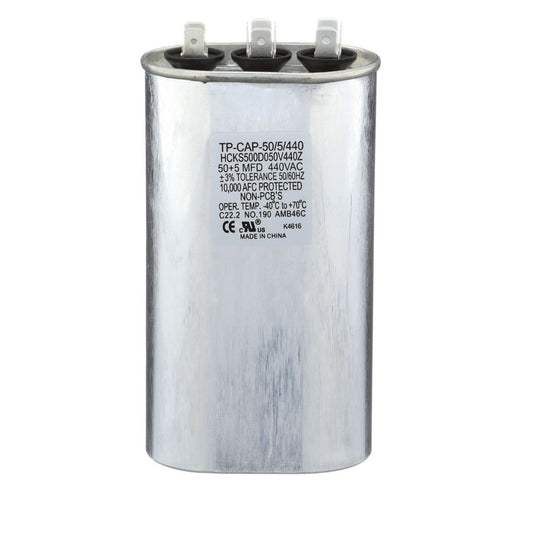 TP-CAP-50/5/440 - Oval Run Capacitor 50+5 MFD 440 VAC