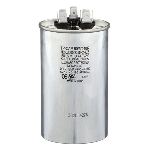 TP-CAP-50/5/440R - Round Run Capacitor 50+5 MFD 440 VAC