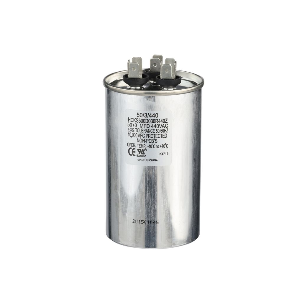 TP-CAP-50/3/440R - 50+3 MFD 440 VAC Round Run Capacitor