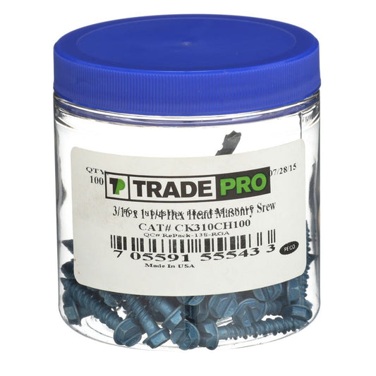 TP-CK310CH50 3/16" x 1-1/4" Hex Head Masonry Screw (50 Per Jar)