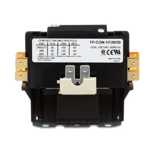 TP-CON-1/120/30 - 1 Pole - 120V - 30 Amp Contactor