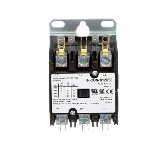 TP-CON-3/120/30 - 3 Pole - 120V - 30 Amp Contactor