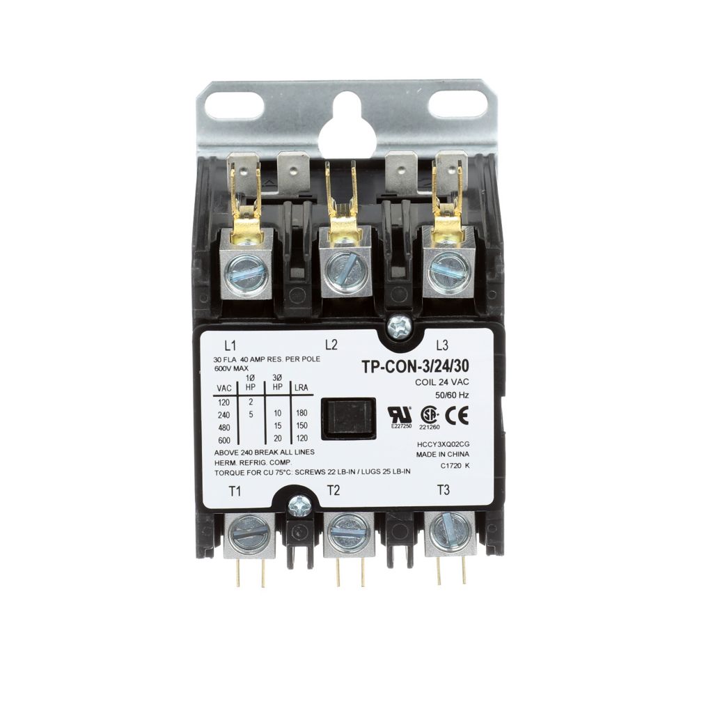 TP-CON-3/24/30 - 3 Pole - 24V - 30 Amp Contactor