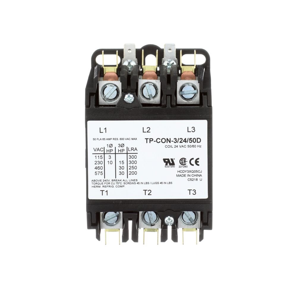 TP-CON-3/24/50D - 3 Pole - 24V - 50 Amp Contactor