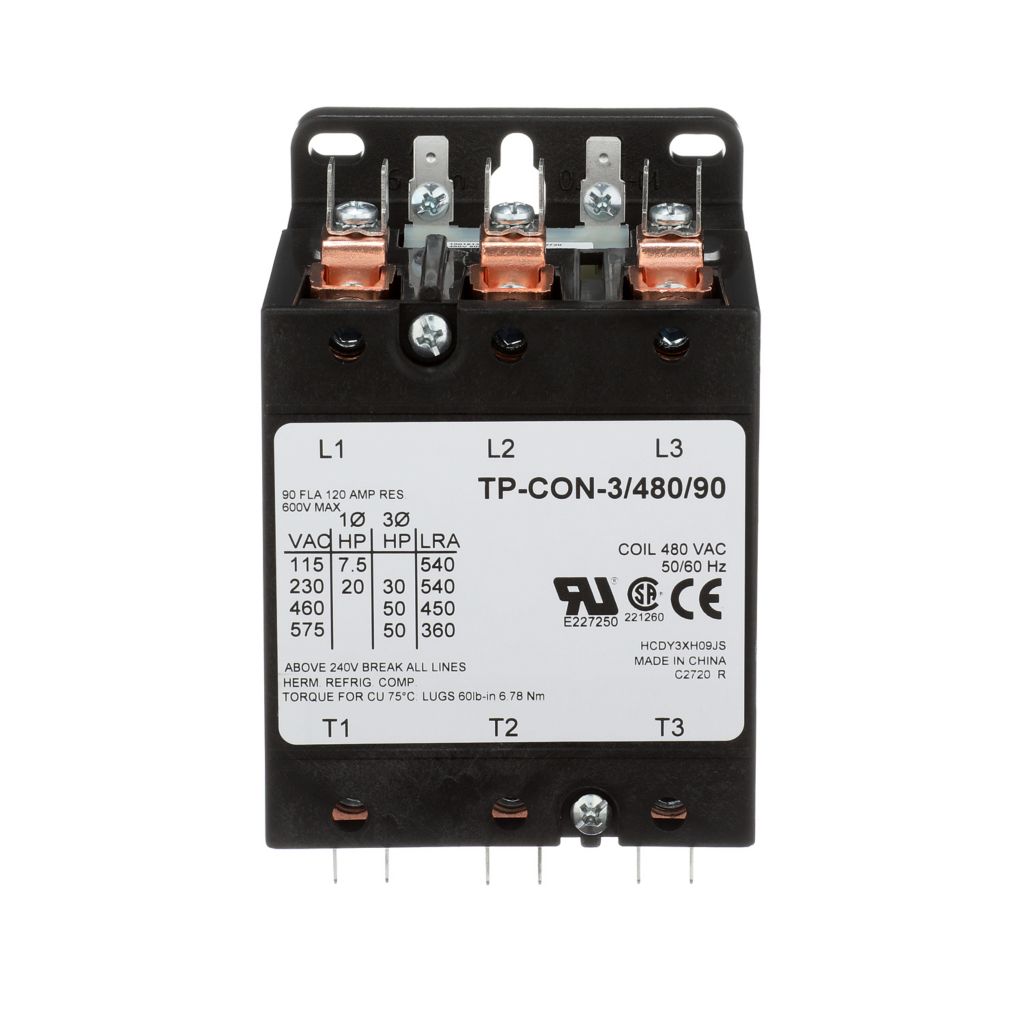 TP-CON-3/480/90 - 3 Pole - 480V - 90 Amp Contactor